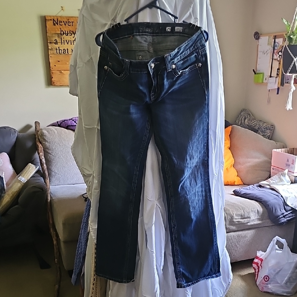 Miss Me Dark Blue Straight Leg Jeans